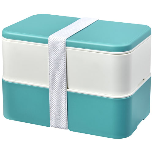 Lunch-box promotionnelle à deux blocs MIYO Renew Bleu récif et Ivoire